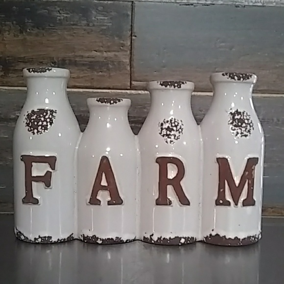 unbranded Other - Farmhouse Decor Farm Milk Jar Vase NWOT
